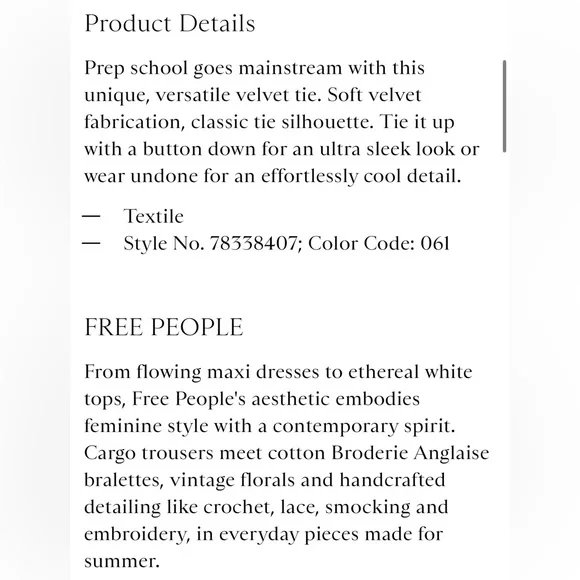 Free People Vaughn Velvet Tie Elegant Burgundy Velvet Scarf O/S - Picture 6 of 6